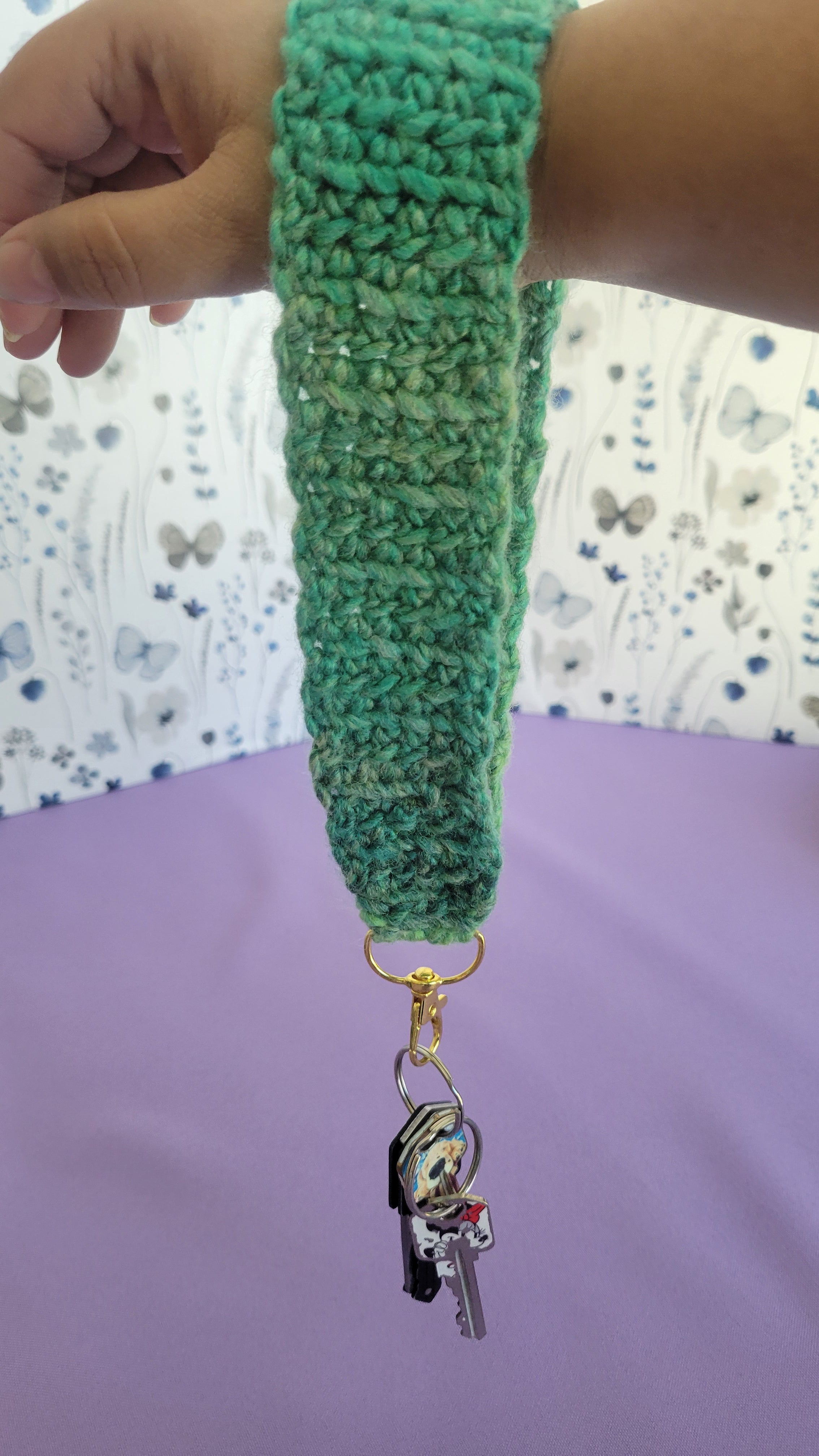 Keychain Bracelet in Crochet Sytle